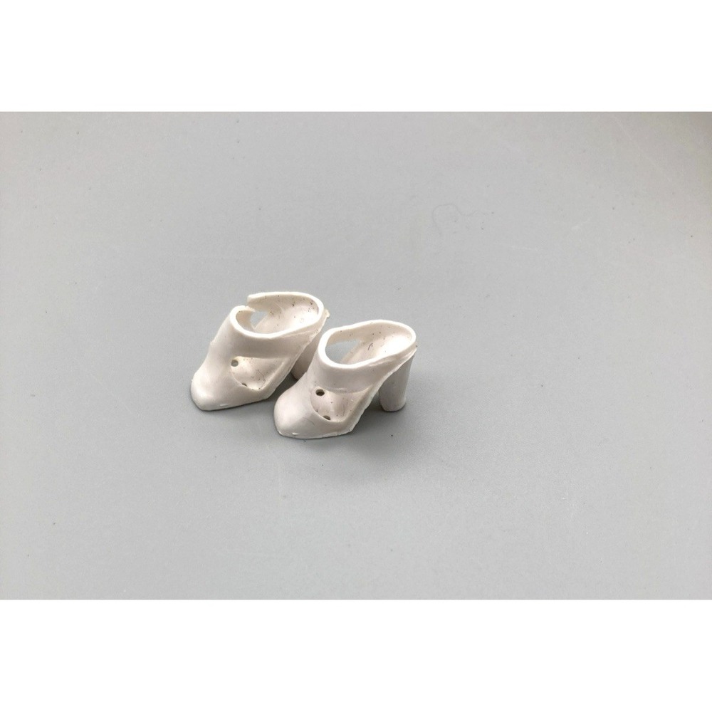 Vintage Barbie White T-Strap Pumps Shoes Heels Japan Squishy